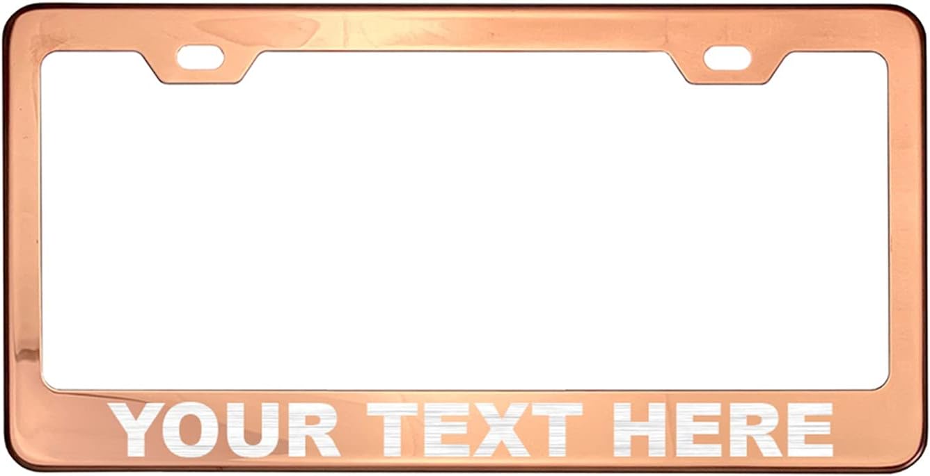 Laser Etching Custom Personalized Matte Black T304 Stainless Steel License Plate Frame Holder (Qty: 1 Frame), Matte Black