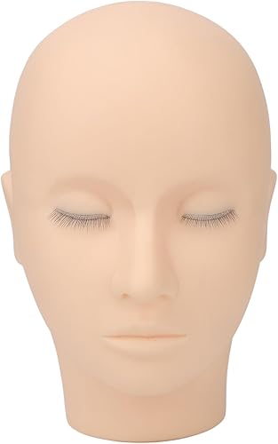 Cabeza de maniquí de pestañas, 3 capas de silicona, cabeza de maniquí de pestañas con párpados, extensión de pestañas, práctica de maquillaje,