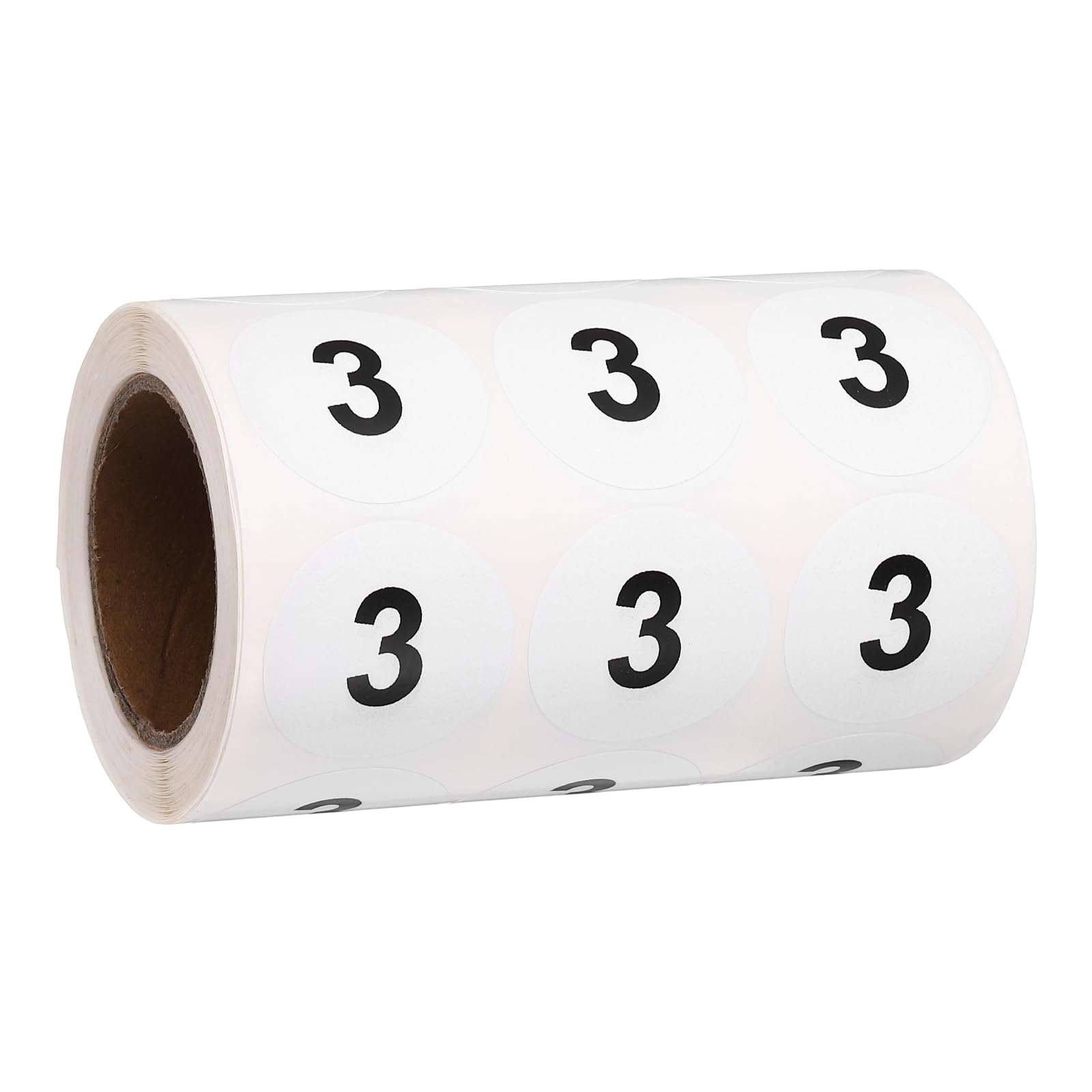 PATIKIL 1000pcs 1.2" Number Stickers, Number 3 Sticker Numbers Labels Round Small Vinyl Self Adhesive Label Circle Decals 1 Roll Dots for Photo Album Poster Organize Inventory, Black — image 1