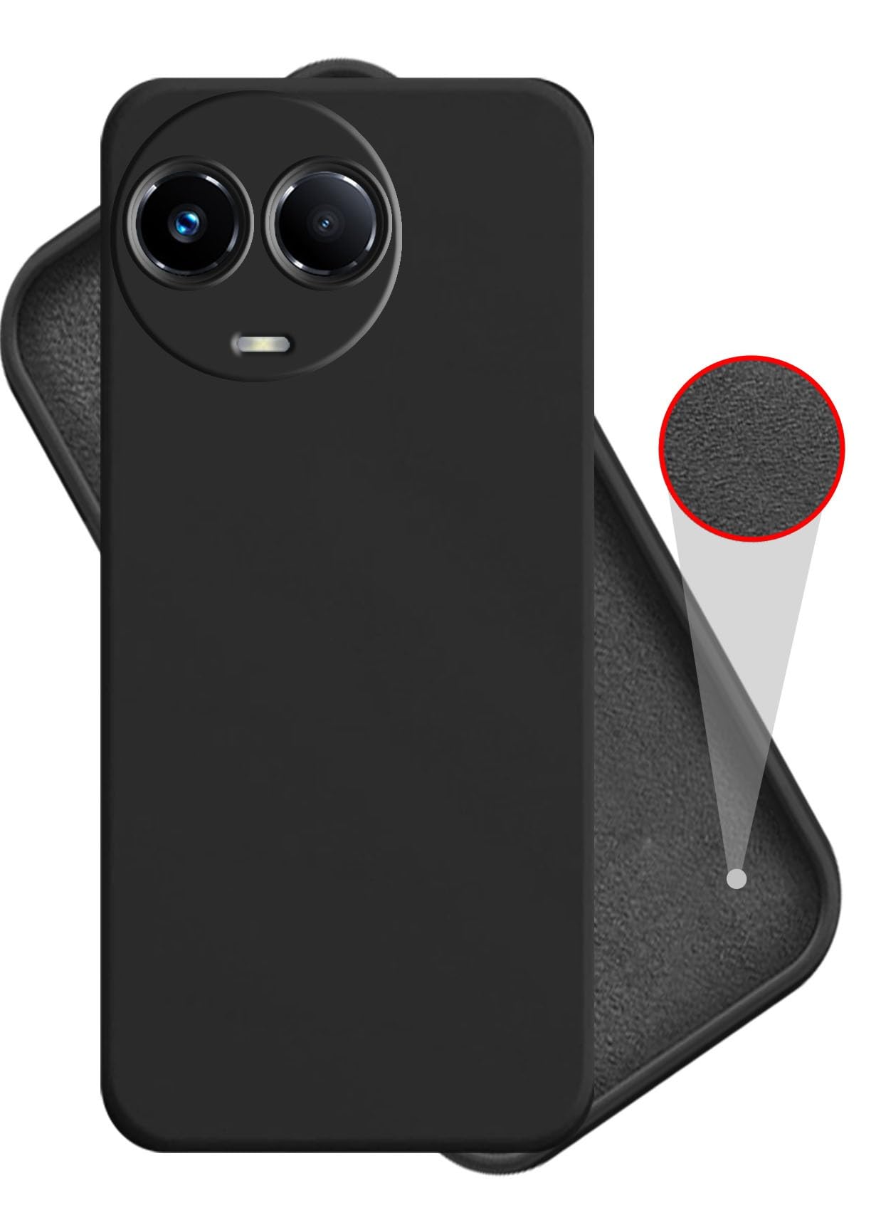 Hupshy REALME 11X 5G Back Cover Camera Protection Cover, Liquid Silicon Case, Shockproof, Slim Phone Case, Soft Microfiber Cloth Lining Inside, Anti-Scratch Back Case for REALME 11X 5G - Black