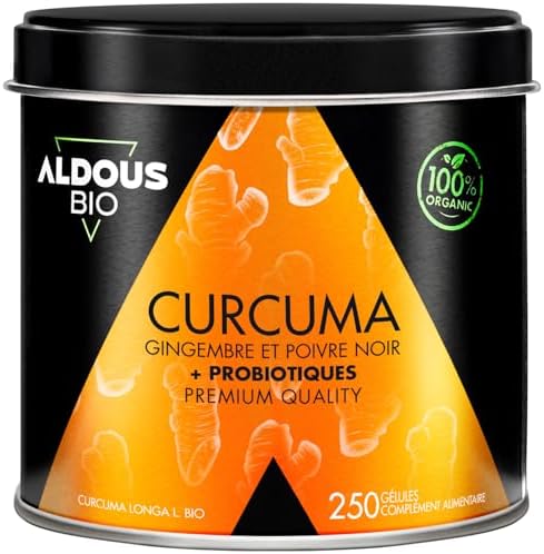 250 Gélules PROBIOTIQUES + Curcuma BIO au Gingembre et Poivre Noi...