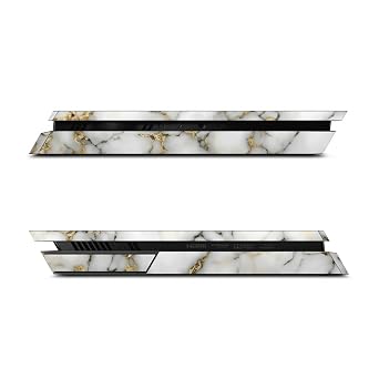 Head Case Designs White and Gold Marble Vinyl Sticker Gaming Skin Decal Cover Compatible With Sony PlayStation 4 PS4 Slim Console and DualShock 4 Controller