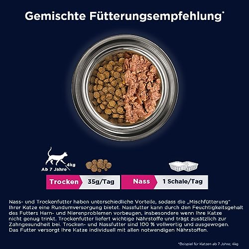 EUKANUBA Senior Katzenfutter nass getreidefrei - Premium Nassfutter mit viel Huhn für ältere Katzen, 12 x 85 g