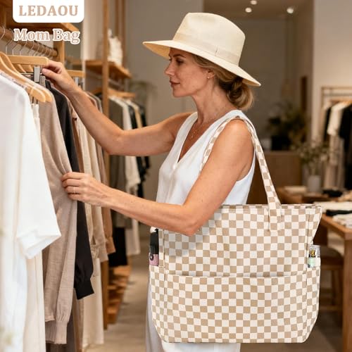 LEDAOU Beach Tote with Wet Pocket