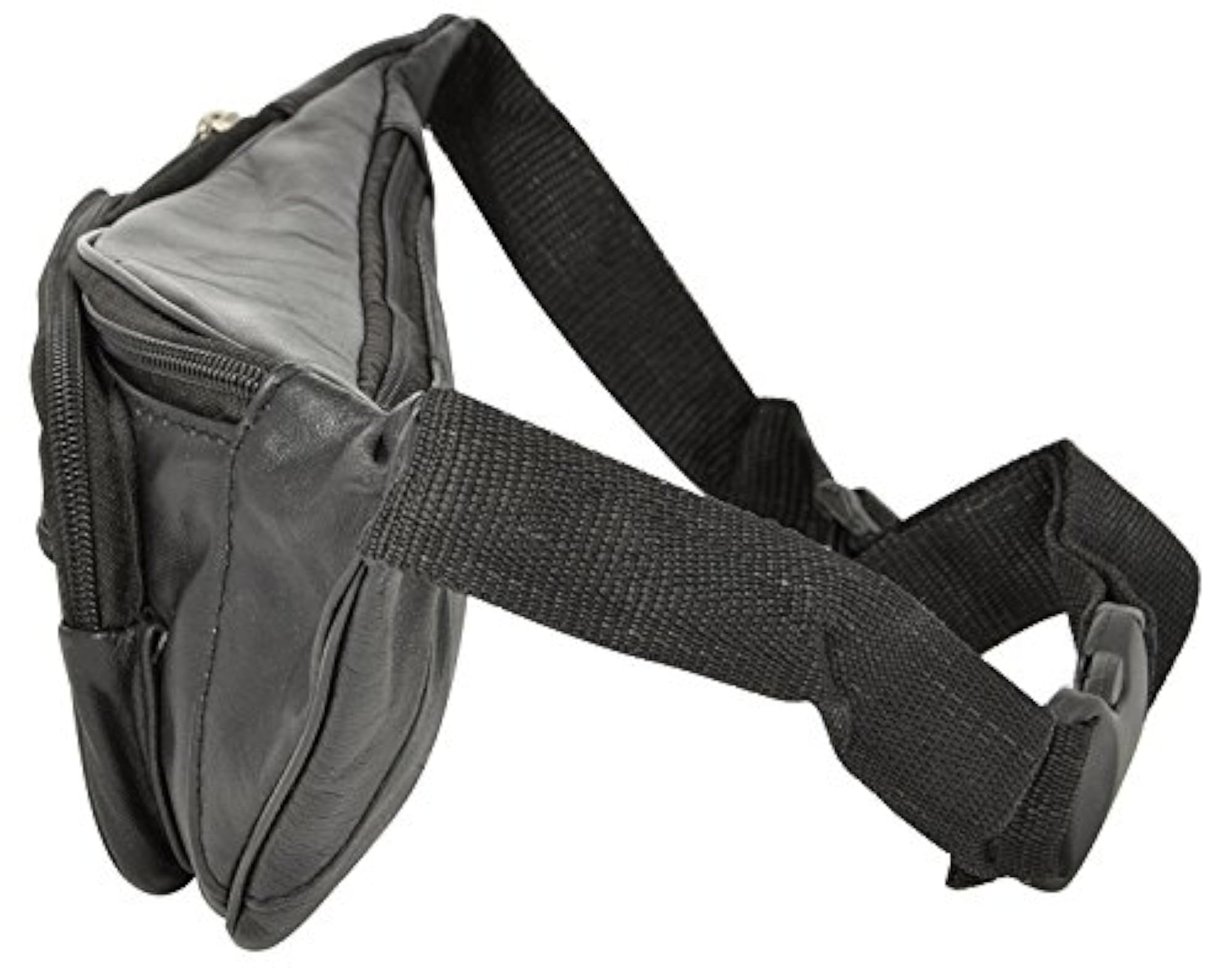 Genuine Leather Black Waist Pouch, Travel Essential