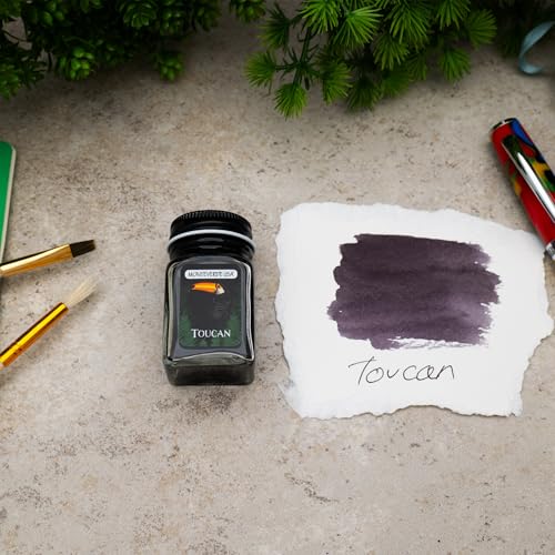 Image of Monteverde Jungle Fountain Pen Ink, 30ml, Toucan (Black) | Animal-inspired fountain pen ink with bold color, smooth flow, and creative writing personality.