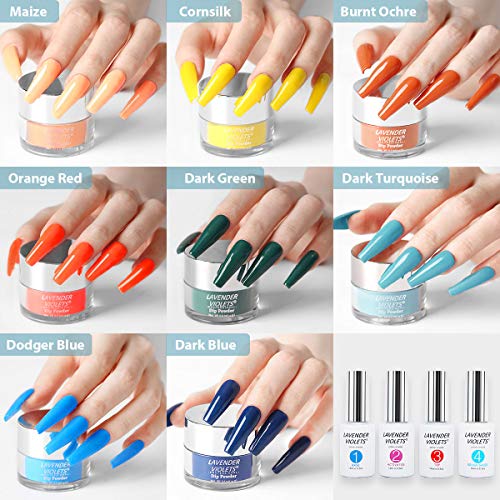 Lavender Violets Dip Pulver 13 Pcs 14g/Glas Dipping Powder System Nagel Starter Kit Acryl Puder Nail Farbe für Maniküre… – Bild 3