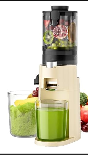 Extractor de Zumos y Verduras con 2 Tazas, Apertura de 108MM Licuadora Prensado en Frio con Función Inversa para Frutas Enteras 150W Slow Juicer Machine Montaje y Limpieza Rápidos,Sin BPA Extractor de Zumos y Verduras con 2 Tazas, Apertura de 108MM Licuadora Prensado en Frio con Función Inversa para Frutas Enteras 150W Slow Juicer Machine Montaje y Limpieza Rápidos,Sin BPA