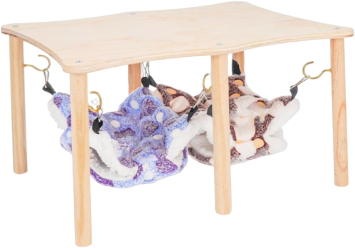 Guinea Pig Hammock with Wooden Stand Hideout for Bunny Parrot Chinchilla