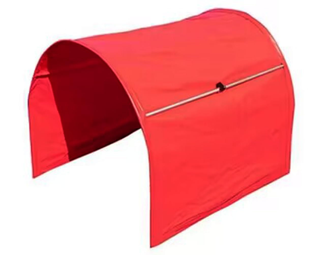 Handlers Choice Bottomless 1 Meter Hoopers Tunnel, with PVC Fabric and Adjustable Tension Rods - Red