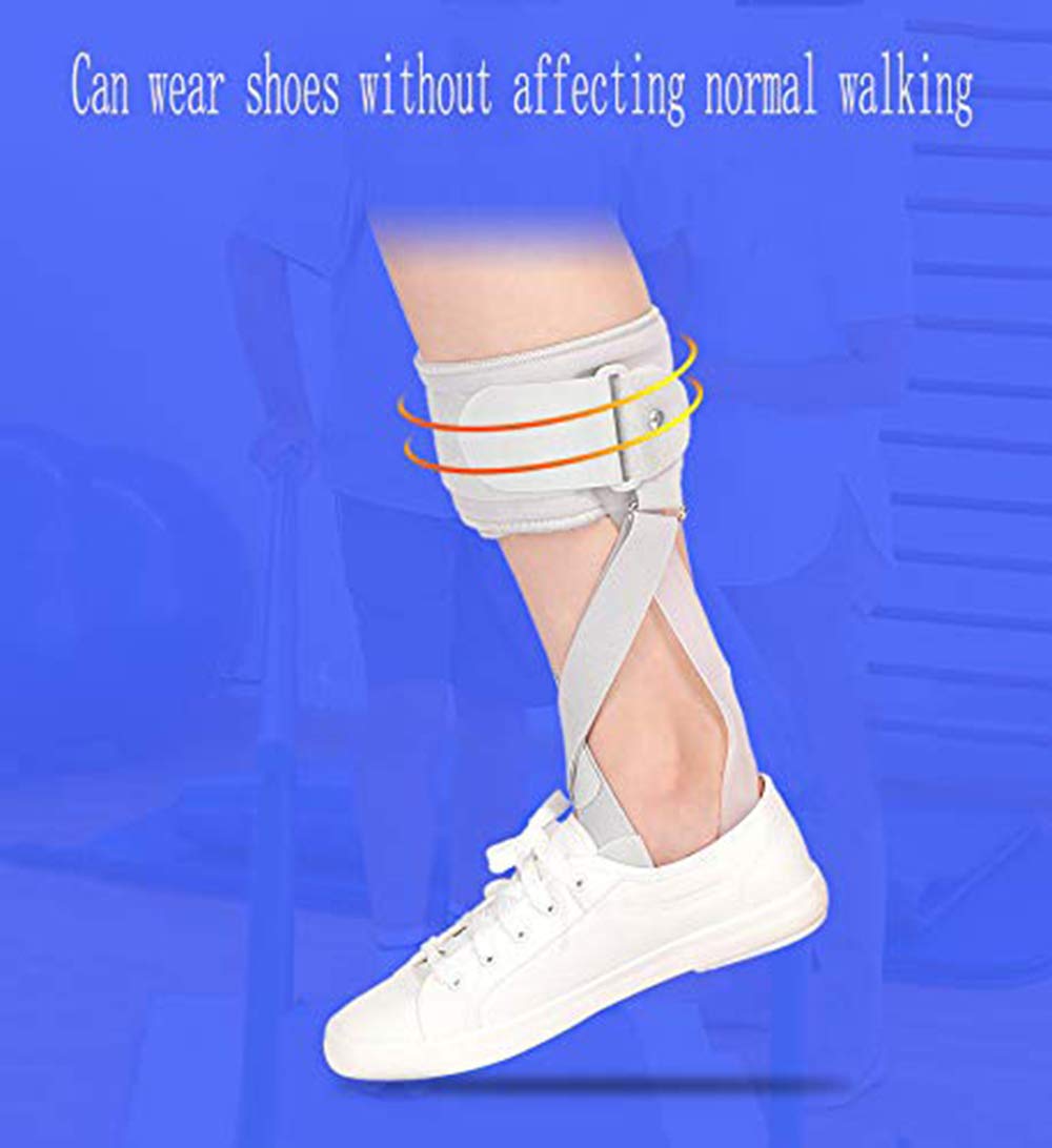 Maintien Confortable de la Cheville, orthèse de Pied de Cheville, Marche avec Chaussures, Conception de Sangle de 8 Mots, la Taille Peut être ajustée,Gray,Normalversion