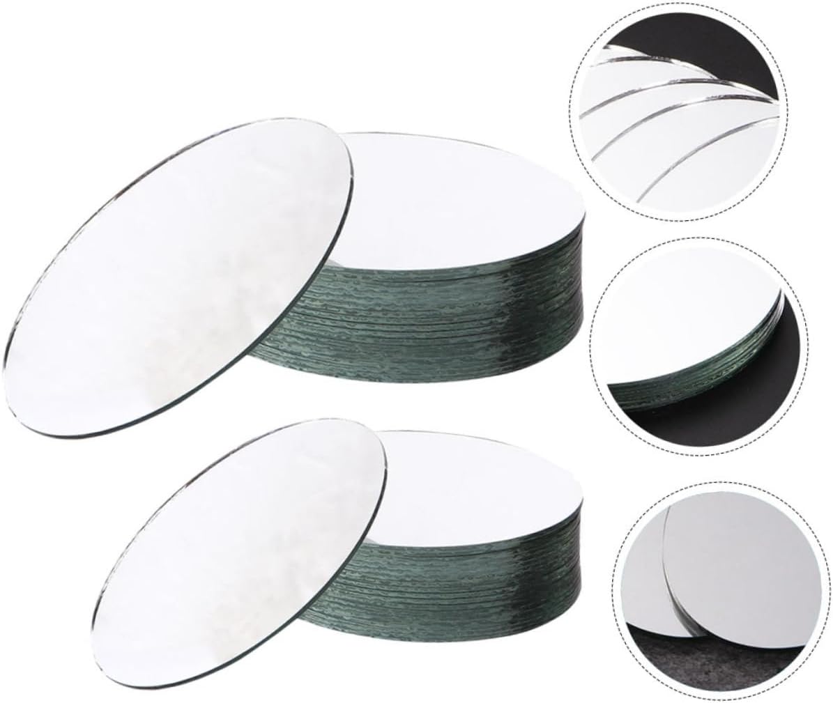 20Pcs DIY Cosmetic Mirror Lens Mini Unfinished Mirrors for Creative Crafts for Home Decor and Art Projects