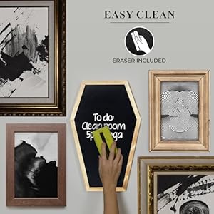 Coffin Chalk Board - Blackboard with Mini Coffin - Spooky 17x10.5 inches - Eraseable Letter Board for Gothic Wedding & Halloween Decor Coffin Chalk Board Blackboard with Mini Coffin Spooky 17×105 inches Eraseable Letter Board for Gothic Wedding Halloween Decor