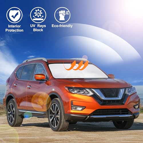 Image of Windshield Sun Shade Compatible with 2014-2020 Nissan Rogue Accessories(NOT for Rogue Sport & 2021 Rogue 3rd Gen. T33) Front Sunshade Sun Visor Protector Keeps Car Cool