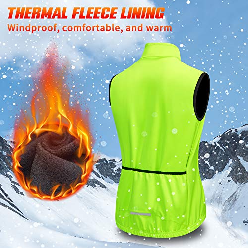 Jaqueta de ciclismo, Andoer Colete de ciclismo masculino com forro de lã e refletor à prova de vento