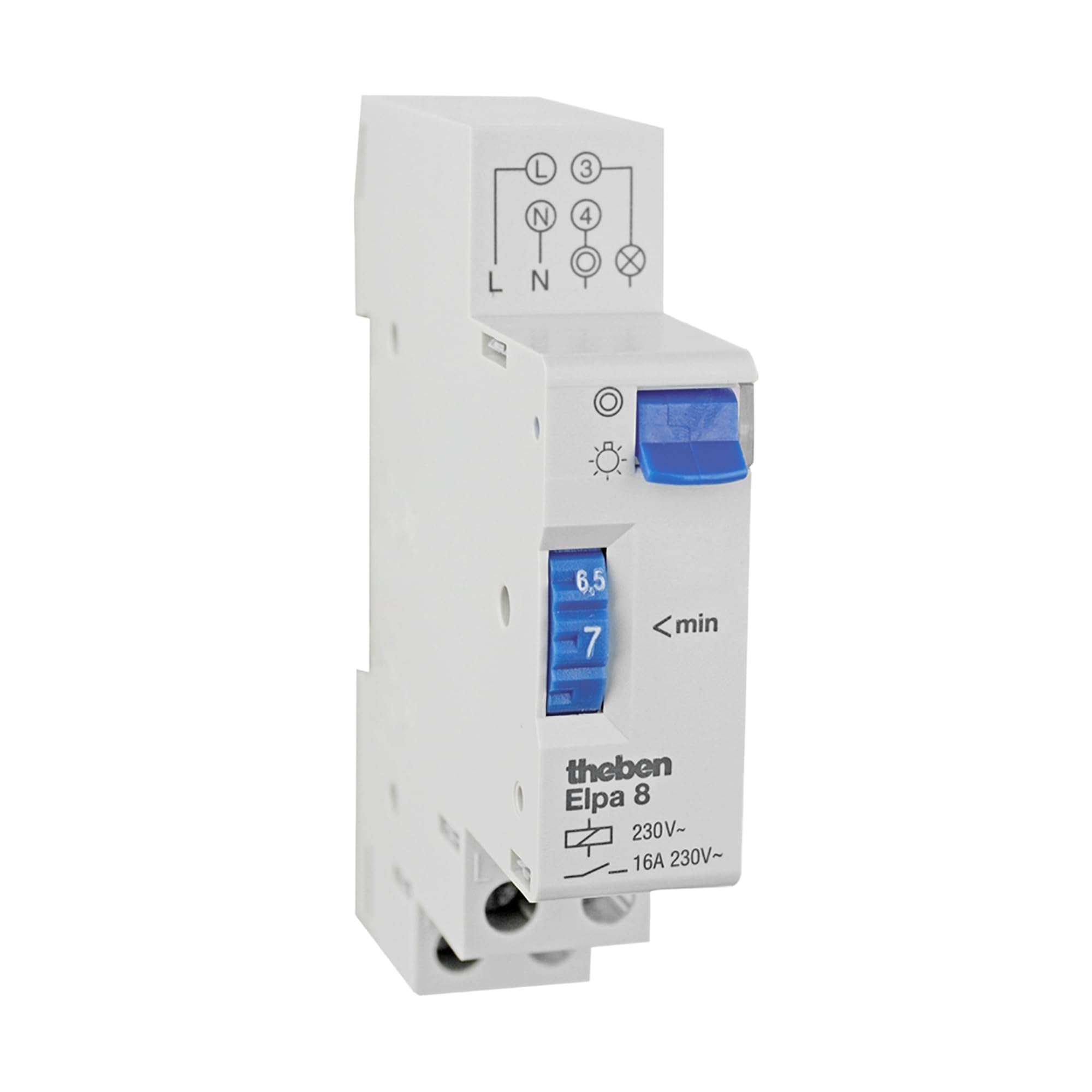 Theben 0080002 ELPA 8 Electromechanical Staircase Timer DIN Rail Mount 230V