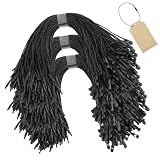 Flintronic 600x Plomben, 20cm Sicherheitsplomben aus Kunststoff, Kunststoff-Kabelbinder Tags, Logistik Transport Tags, für Koffer, Reisegepäck, Beschriftung, Kleidung-Schwarz