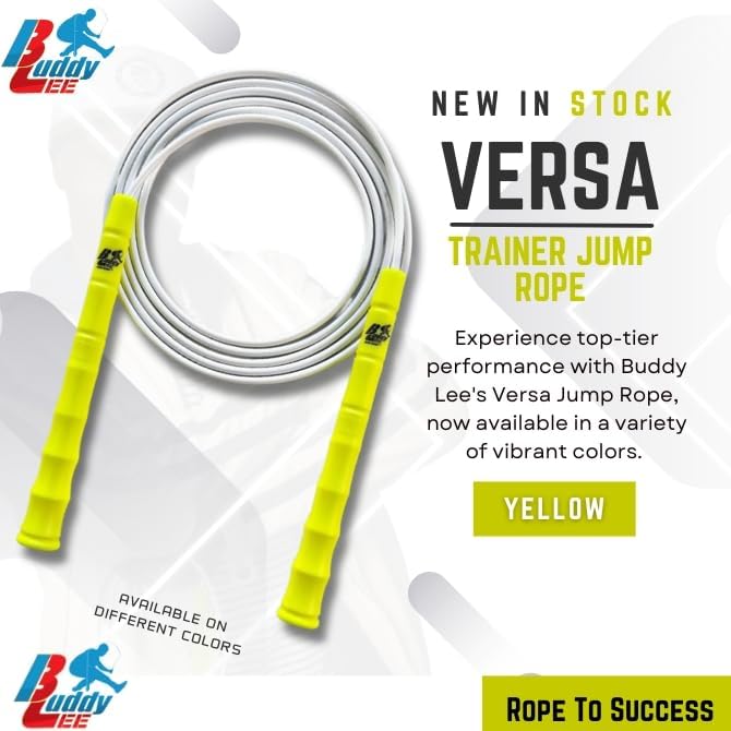 Miniatura 2 de Buddy Lee New Versa Trainer - Cuerda de saltar amarilla - Cuerda de velocidad ajustable para fitness, cardio y entrenamiento - Tecnología patentada
