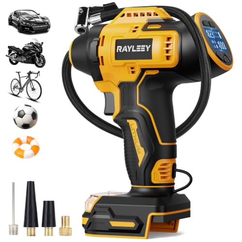 Image of 160PSI Tire Inflator Cordless for Dewalt 20V Max Battery, Tool Only | Portable Air Inflator with Pressure Gauge, Auto-Shut Off, Fast Inflation, LED Light, Tire Pump for Car Motorcycle Bike Ball
