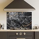 Roggmard Tempered Glass Kitchen Backsplash, Stove Back Top Cover, Splashback Tile, Kitchen Sink Cover Splash Guard, Home Wall Decor (30x14’’)
