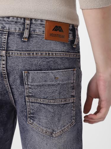 Image of Neostreak Men's Regular Fit Heavy Washed Jeans Stretchable