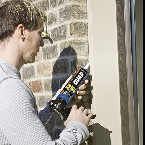 Image of 12 Pack of 10 Oz OSI 1642878 Quad White Window, Door, & Siding Sealant, Low VOC
