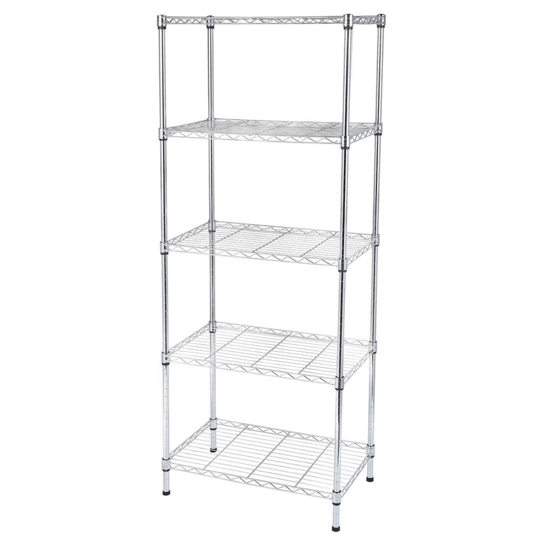 Karl Home Scaffale autoportante in metallo cromato a 5 ripiani per garage (35 x 149,9 x 60 cm (larghezza x altezza x profondità) 302992573280