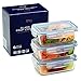 1790 3 Pack Glass Meal Prep Containers for Food Storage and Prep w/Snap Locking Lids Airtight & Leak Proof - Oven, Dishwasher, Microwave, Freezer Safe - Odor and Stain Resistant (6 total pieces)