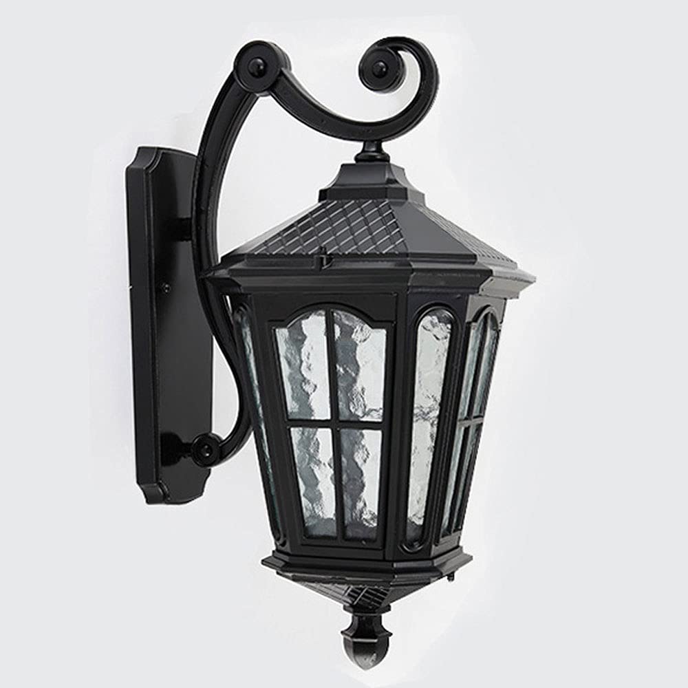Applique murale extérieure étanche E27 contre la rouille lanterne verre marron patio