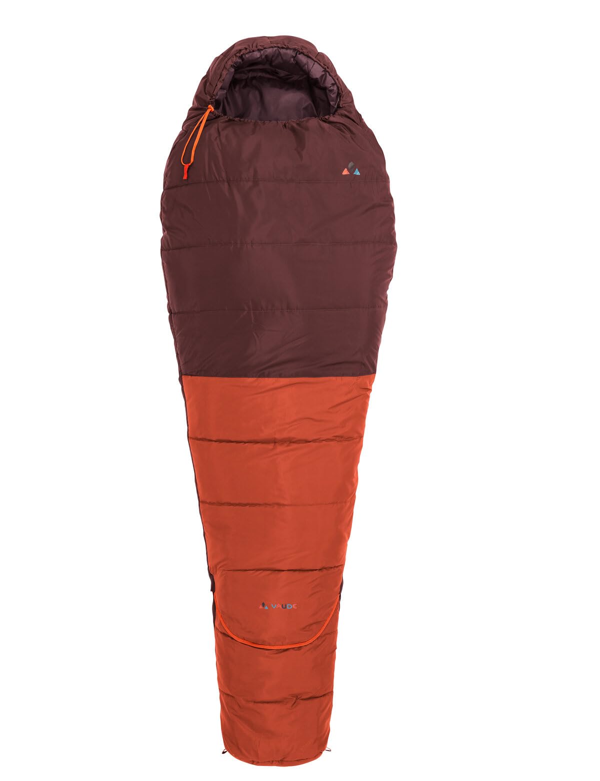 Vaude Kobel Adjust 500 II Syn - Saco de Dormir Unisex Juvenil (Dark Cherry Left) | Saco de dormir infantil para acampada con ajuste de longitud – Saco de dormir infantil 130-165 cm – Corte momia