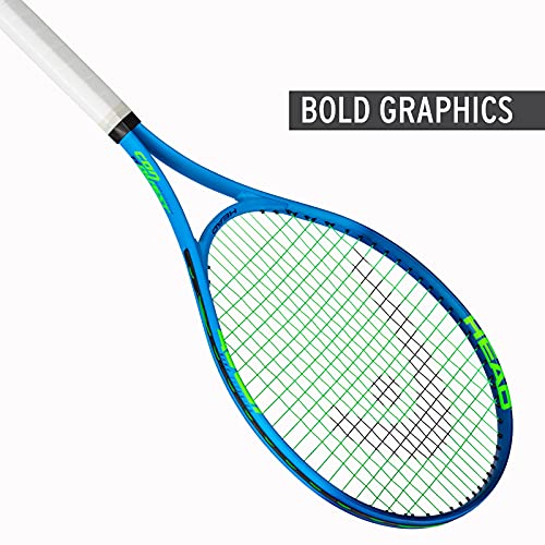 HEAD Ti. Conquest Tennis Racket - Pre-Strung Head Light Balance 27 Inch Racquet - 4 3/8 In Grip, Dark blue