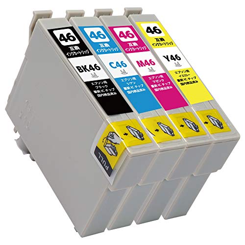 エプソン　IC4CL46 BK46 C46 M46 Y46 純正 Amazon.co.jp: IC4CL46(IC46)BK/C/M/Y 4色セット [エプソン用] 新互換