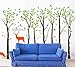 Giant Jungle 7 Tree Wall Decals Removable Wall Stickers for Bedroom DIY Vinyl Art Kids Room Decor for Living Room, Woodland Nursery Decor, Wall Decor (Large 118X83â€Black+Yellow)