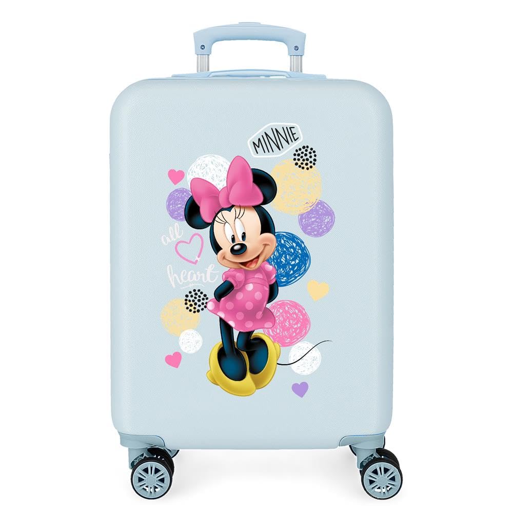 Disney Love Minnie Maleta de Cabina Azul Claro 37x55x20 cms Rígida ABS Cierre combinación 32L 2,5Kgs 4 Ruedas Dobles Equipaje de Mano