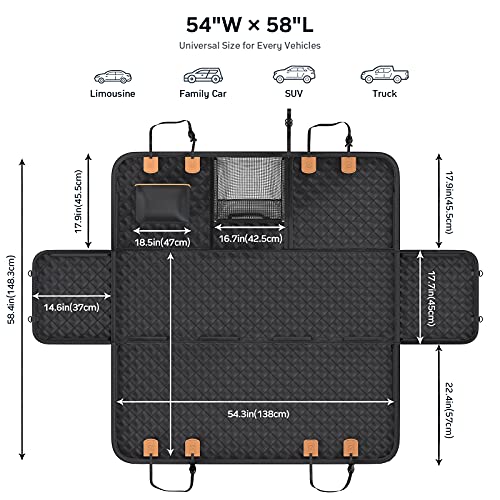 PettingPal Dog Car Seat Cover for Backseats with Car Net Pocket, Waterproof Scratchproof Dog Hammock with Mesh Window… - Image 7