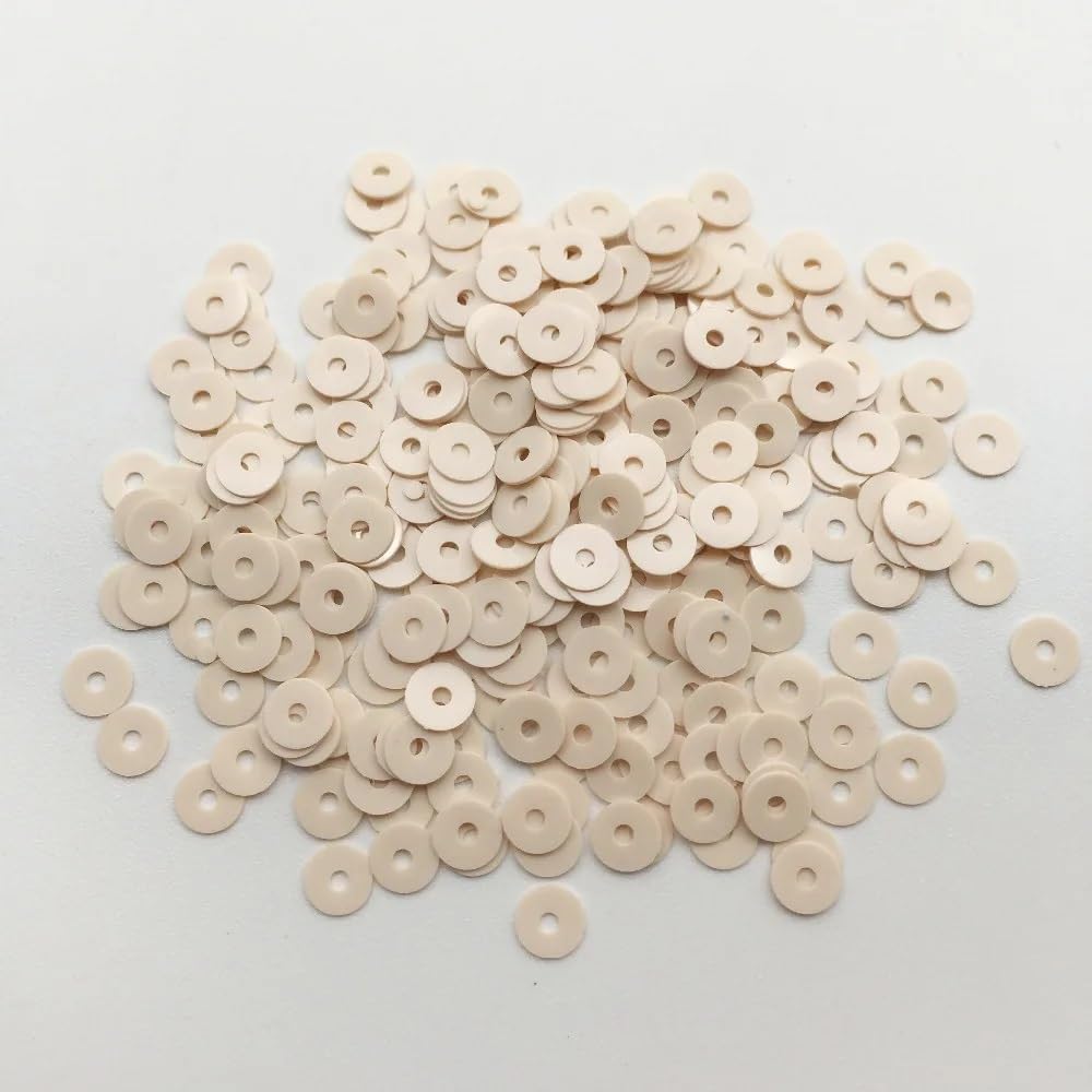 Cekiny do przyszywania, Cekiny beżowe 4 mm do rękodzieła i szycia(150g)