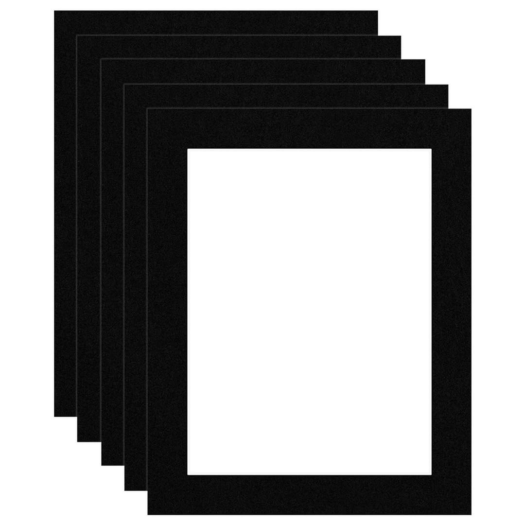 Procut Global 10x8" Black Picture Mounts Board to Fit 8x6" Aperture Size - Photo Mount Card Ideal for Prints, Artwork, Crafts & Certificates - Sizes & Colors Available - Pack of 5 โ image 1