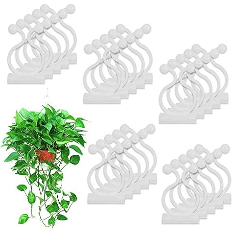 100Pcs Plant Climbing Wall Fixture Clips Invisible Wall Vines Fixture Wall Sticky Hook Self-Adhesive Hook Leaf Shaped Climbing Plant Clips for Vines Traction Cables Storage(20mm) Cover