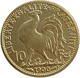 BoodLo 10 Francs Coq 1899 1914 Franc Français Réplique Étrangère Plaqué Or Pièce Commémorative, 1900