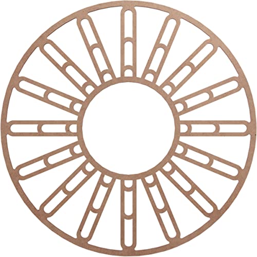 Ekena Millwork 26"OD x 9 1/2"ID x 3/8"T Hale Wood Fretwork Pierced Ceiling Medallion, Wood (Paint Grade)