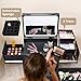 Rolling Makeup Case with LED mirror, Cosmetology Case on Wheels with Lighted Mirror, Professional Salon Trolley Cart with 3 Drawers,Travel Makeup Lockable Beauty Organizer with Live Stream Light