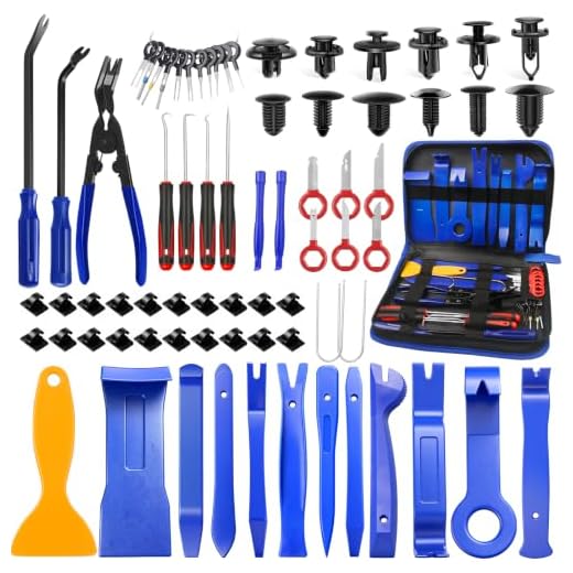Trim Removal Tool, 120Pcs Car Panel Door Audio Removal Tool Kit, Auto Clip Pliers Fastener Remover Pry Tool Set with Storage Bag