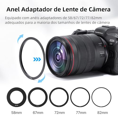 Image of ULANZI RT02 Universal Teleprompter for Tablets, Smartphones and Cameras with Remote Control and 5 Camera Lens Adapter Rings with Cold Shoe Mount and 1 /4 inch Threaded Hole