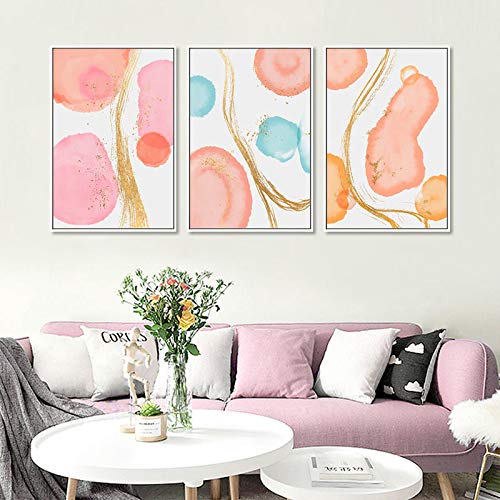 Peinture sur toile abstraite moderne salon décoration triptyque marbre affiche 60x90
