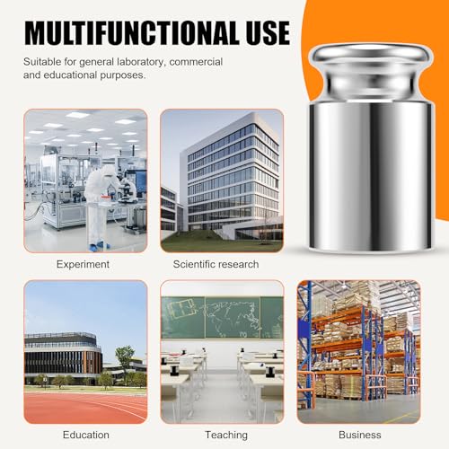 Lobamop Kalibriergewicht für Digitalwaage, Kohlenstoffstahl, ChromoberfläChe, 1000 G (1 Kg WGT)