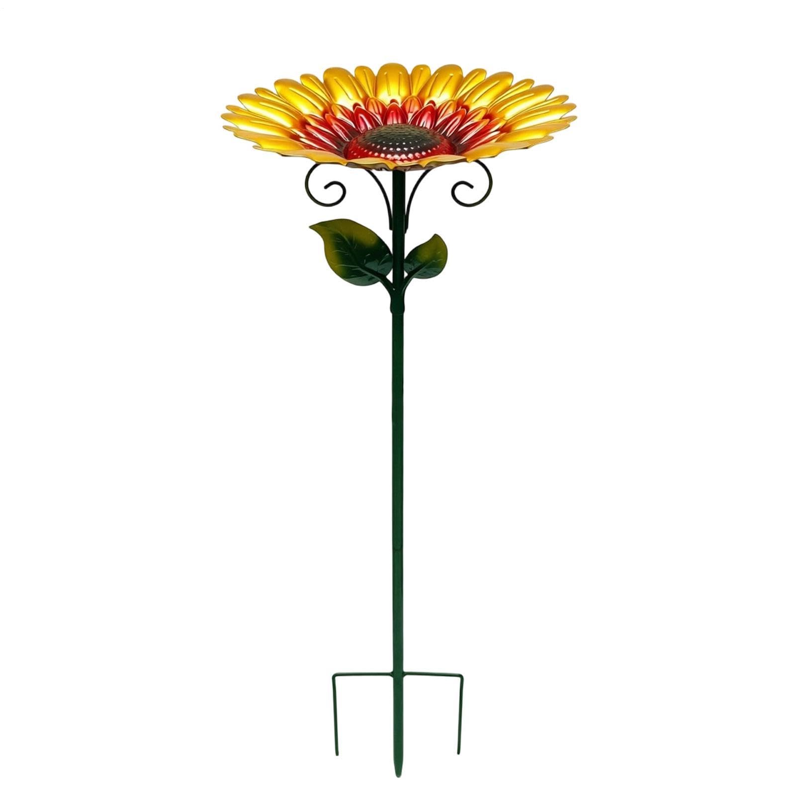 Bain d'oiseaux extérieur motif tournesol pour redonner vie au jardin