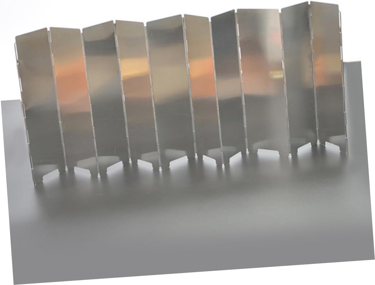 10pcs Camping Wind Shield Foldable Aluminum Alloy Grill Wind Block for Outdoor Barbecue Picnic