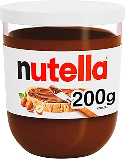 Nutella Hazelnut Chocolate Spread with Hazelnut, Pancakes, Breakfast, Snacks, Unique Recipe for a Smooth Texture and an Unmistakable Taste, 1x 200g Jar