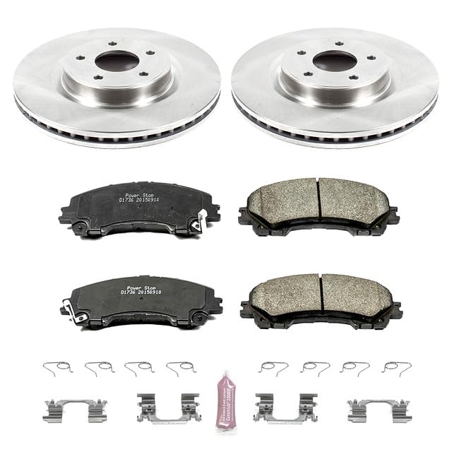 Image of PowerStop Front Brake Kit for Infiniti Q50 2014-24 |Q60 2017-22 |QX50 2016-17 |Nissan Z 2023-24 - Z17 Ceramic Brake Pads & Disc Rotors Replacement, KOE6944
