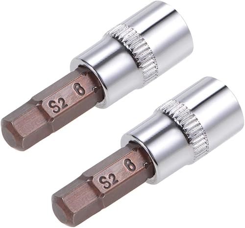 uxcell 2 piezas de 14 de pulgada x H6 (0.236 in), brocas de acero S2 CR-V, 1.496 in de longitud, uso con llave de trinquete, barra deslizante,